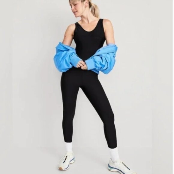 NWT! Black Sleeveless PowerSoft 7/8-Length Bodysuit for Women 🏋️MEDIUM TALL - Picture 2 of 3